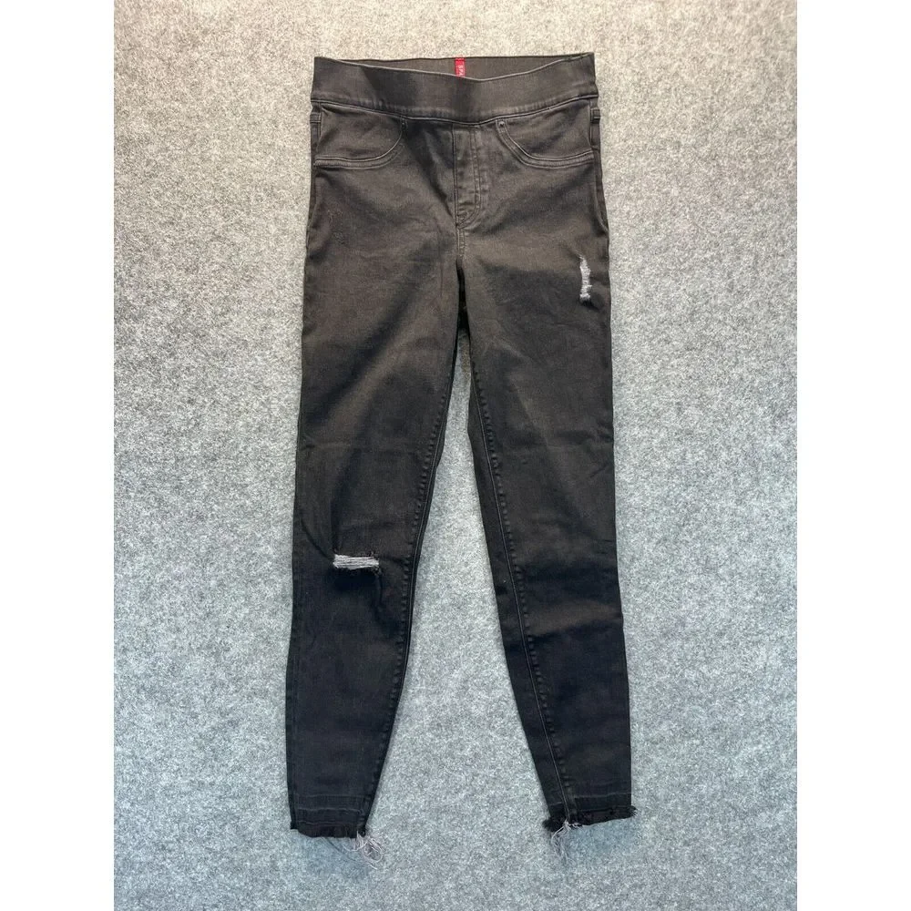 Spanx Women's Jegging Jeans Size S Black Mid Rise Stretch‎ Distressed